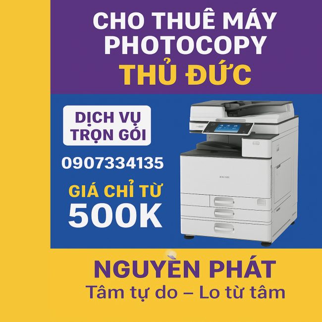 CHO THUÊ MÁY PHOTOCOPY TẠI THỦ ĐỨC GIÁ RẺ