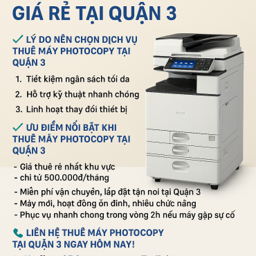 Cho thuê máy photocopy tại Quận 3